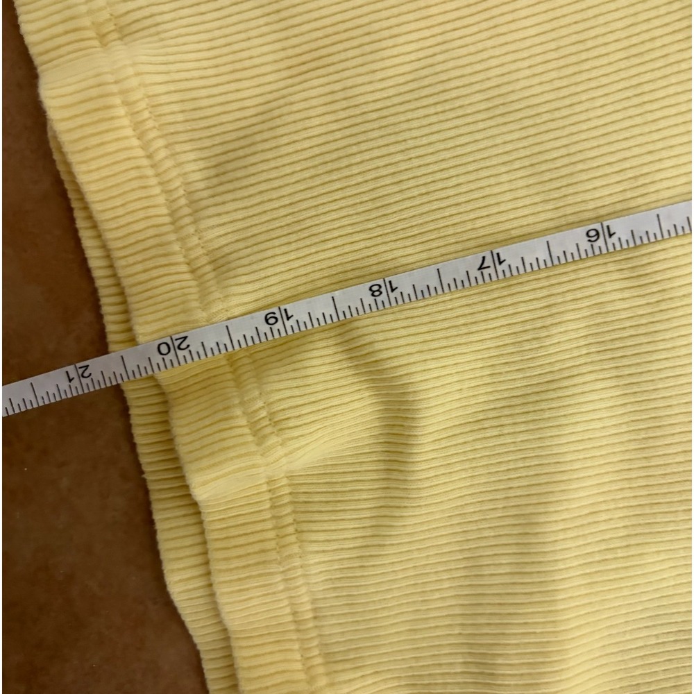 Vintage Y2K Gloria Vanderbilt Pastel Butter Yellow Ribbed Lace Trim Top XL - Picture 8 of 8